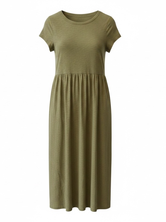 Universal Thread Dresses & Skirts - Universal Thread Olive Green Short-Sleeve Midi Dress